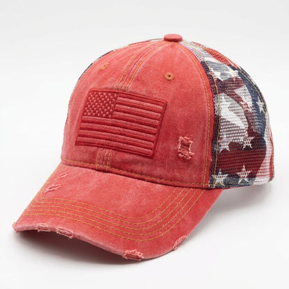 🔥American Flag Ponytail Embroidered Hat