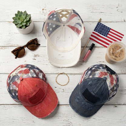 🔥American Flag Ponytail Embroidered Hat