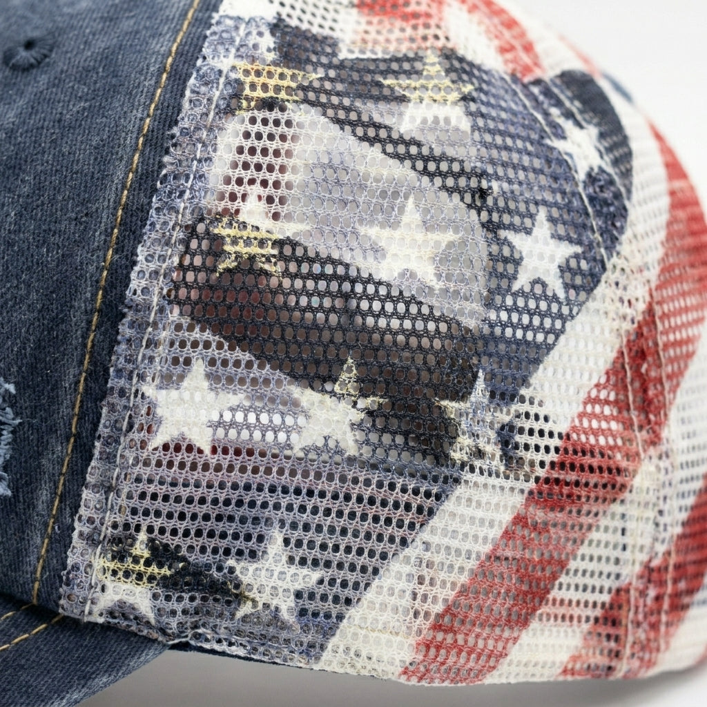 🔥American Flag Ponytail Embroidered Hat