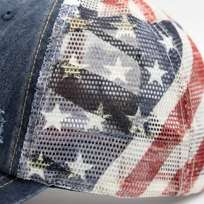 🔥American Flag Ponytail Embroidered Hat