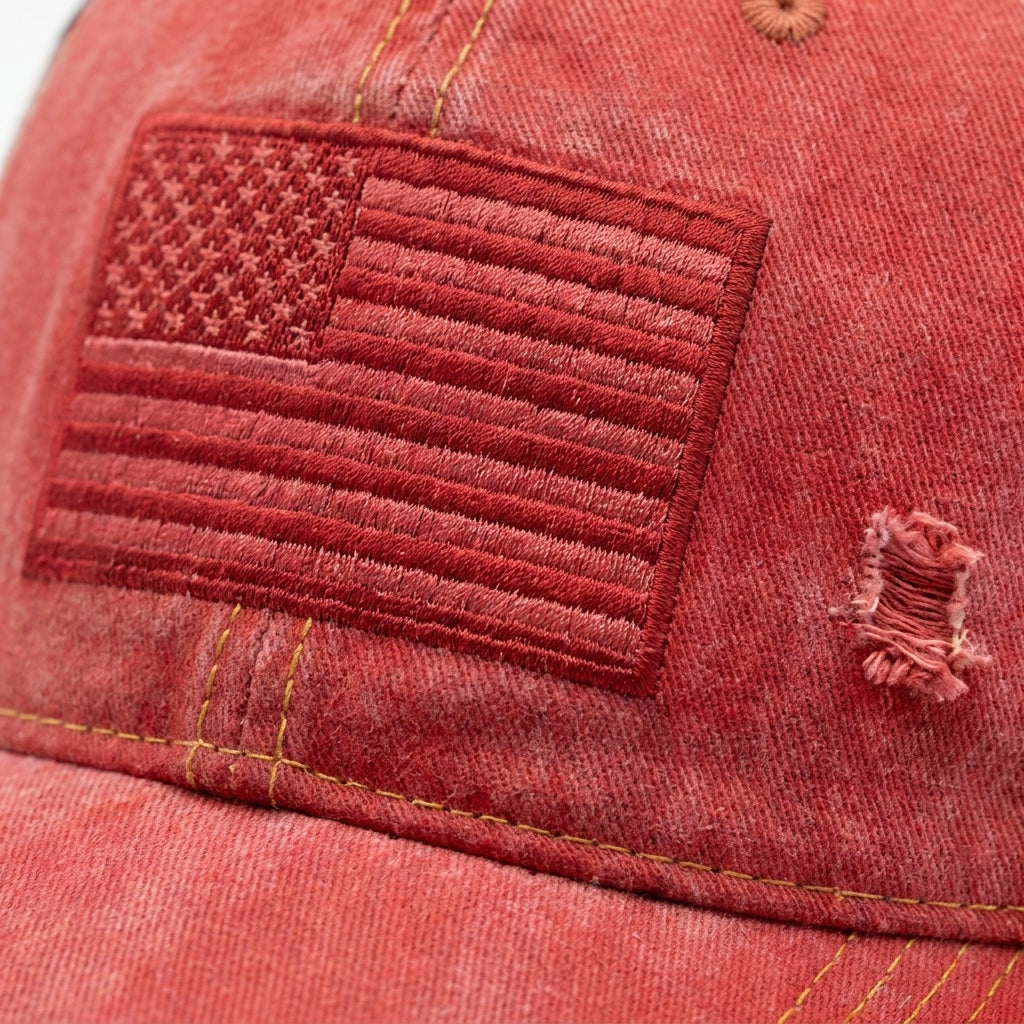 🔥American Flag Ponytail Embroidered Hat