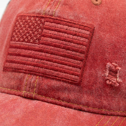 🔥American Flag Ponytail Embroidered Hat