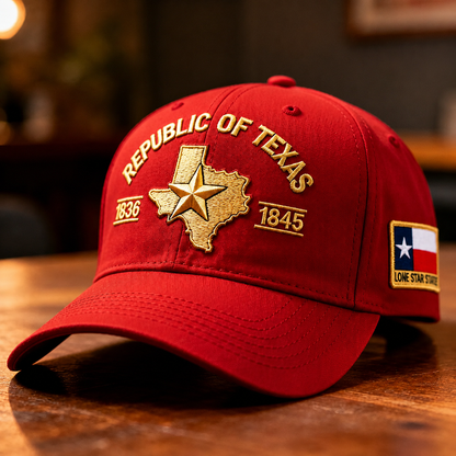 Republic of Texas Embroidered Hat, 🔥Buy 2 FREE SHIPPING