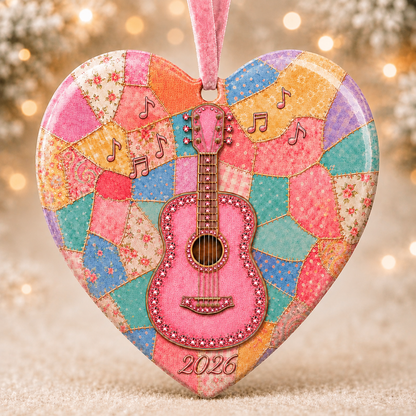 🎁Last Day 50% OFF - Pink Guitar Memorial Heart Ornament