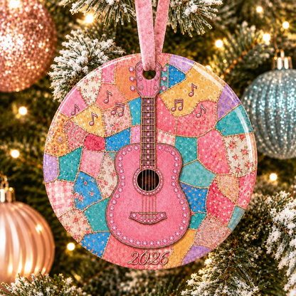 🎁Last Day 50% OFF - Pink Guitar Memorial Heart Ornament