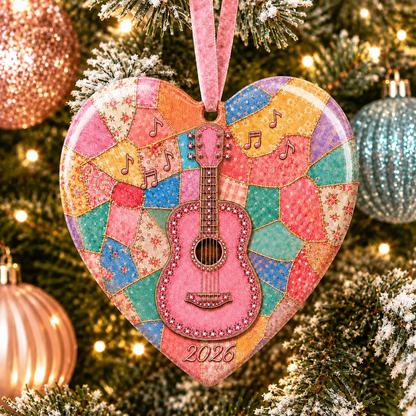 🎁Last Day 50% OFF - Pink Guitar Memorial Heart Ornament