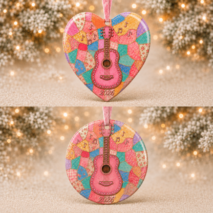 🎁Last Day 50% OFF - Pink Guitar Memorial Heart Ornament
