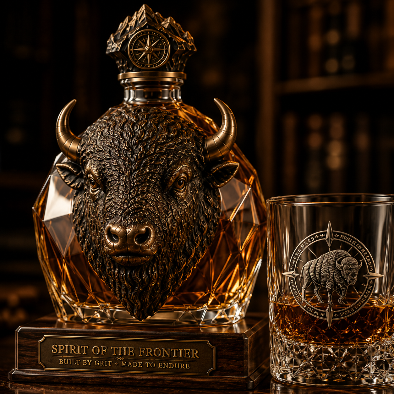 🦬🎁American Bison Frontier Legacy Whiskey Decanter Set