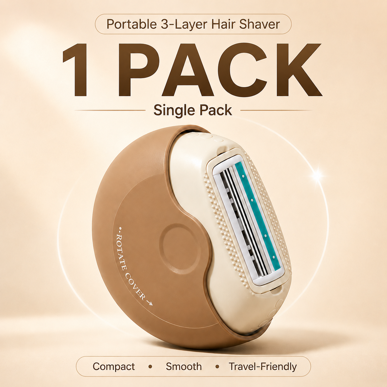 🔥 Summer Limited Deal: 49% OFF ☀️ Portable 3-Layer Hair Shaver with Rotating Cover