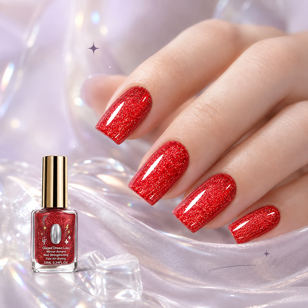 📢📢49% OFF !! ⏰Lilac Glossy Mirror Nail Strengthener