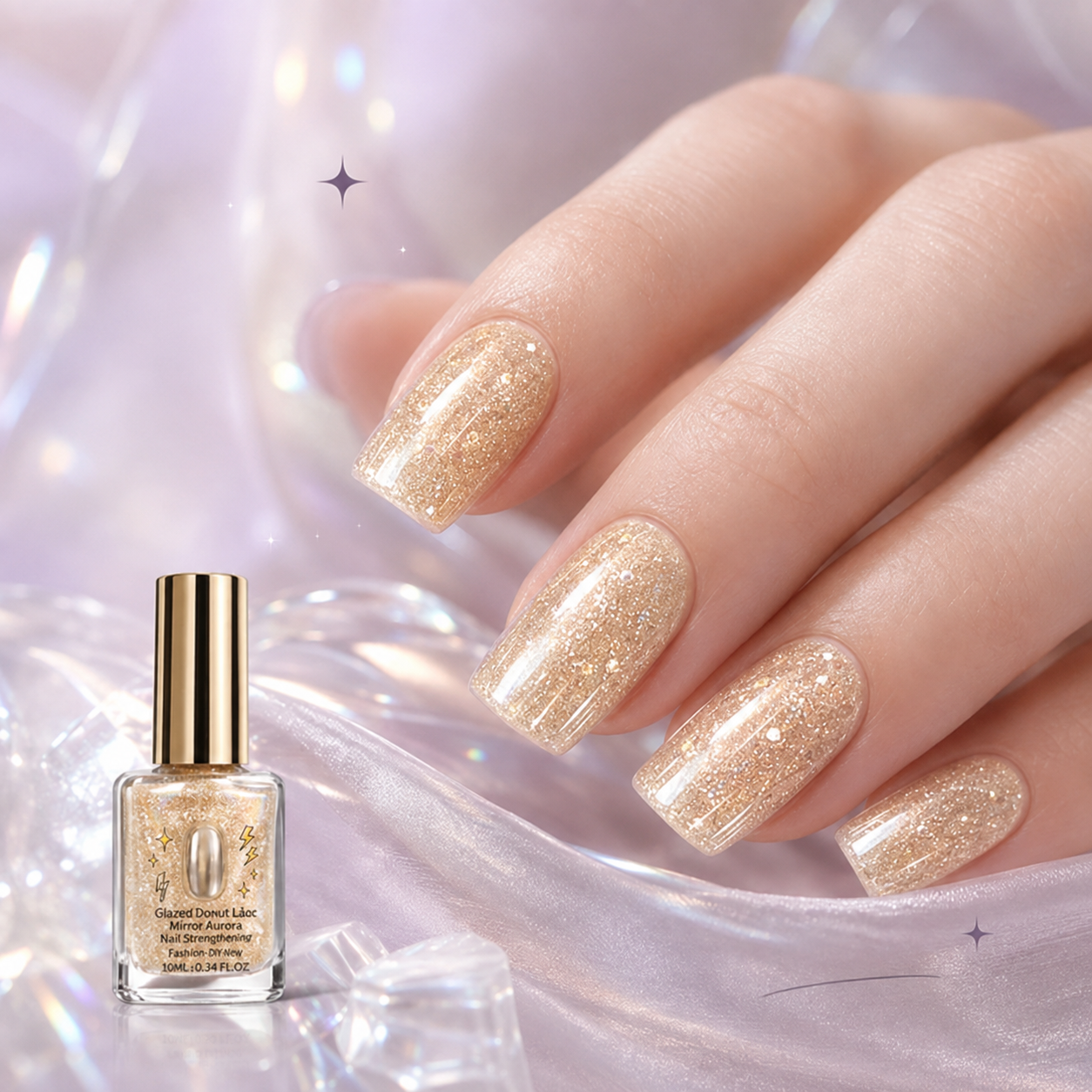 📢📢49% OFF !! ⏰Lilac Glossy Mirror Nail Strengthener