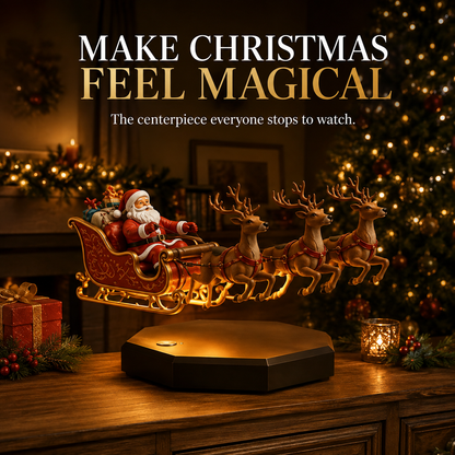 🎅🎄Floating Santa Sleigh with 4 Reindeer-Magnetic Christmas Magic