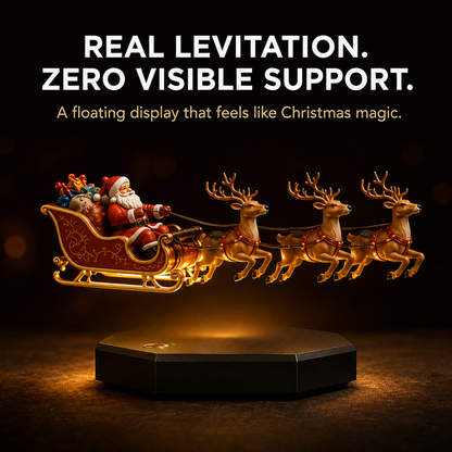 🎅🎄Floating Santa Sleigh with 4 Reindeer-Magnetic Christmas Magic