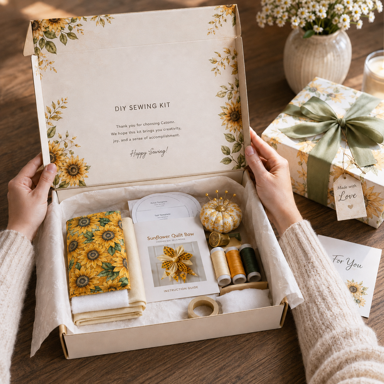 🔥Last Day 50% OFF- Large Patchwork Bow Sewing Kit | Complete Kit with All Tools & Step-by-Step Guide Included 💕