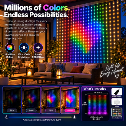 ✨ Turn Your Balcony Into A Giant LED Light Show! 🎄 Smart Animated Mesh Screen 🎆📱