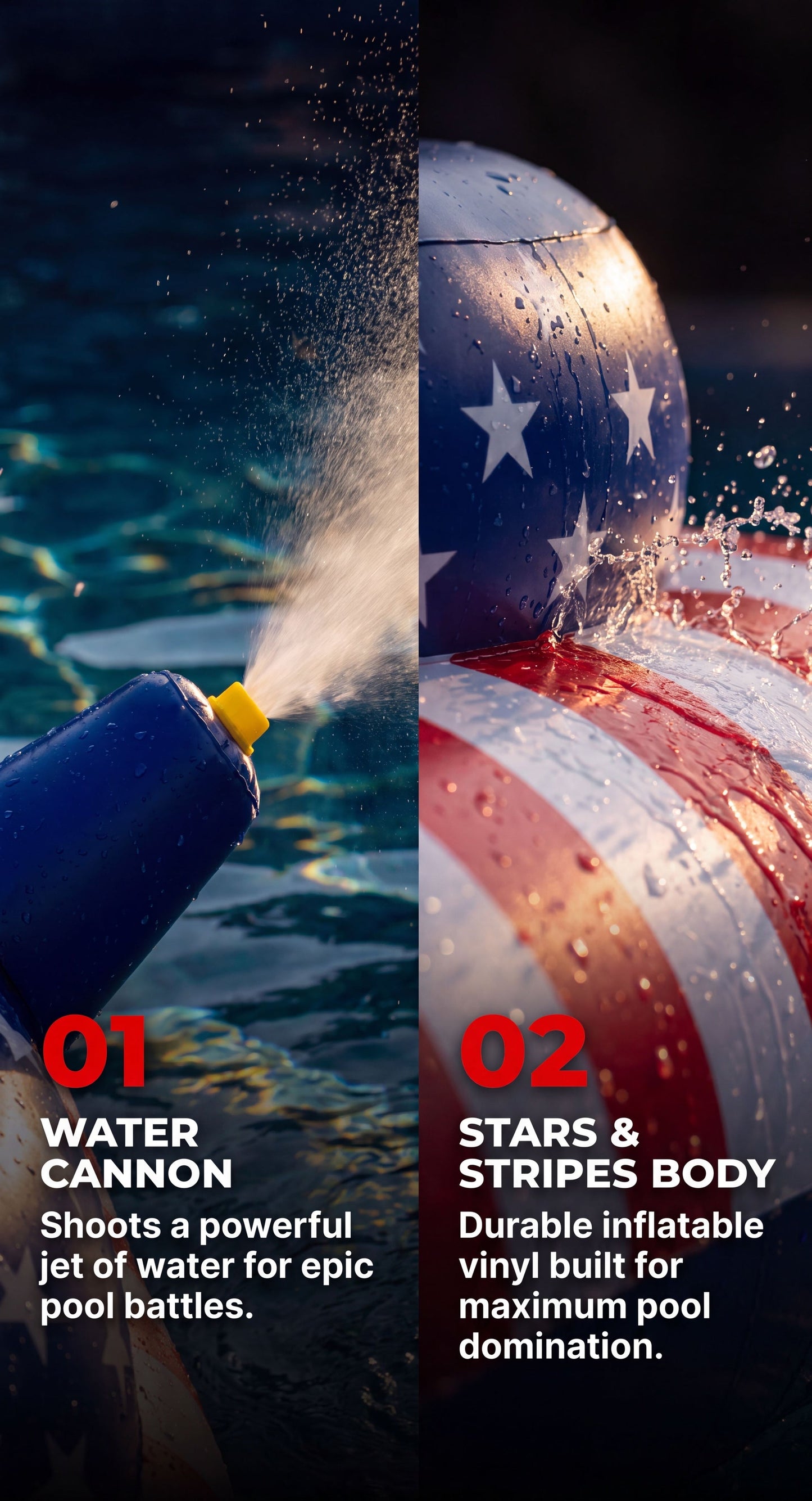 Inflatable Battle Tank Pool Float with Built-In Water Cannon