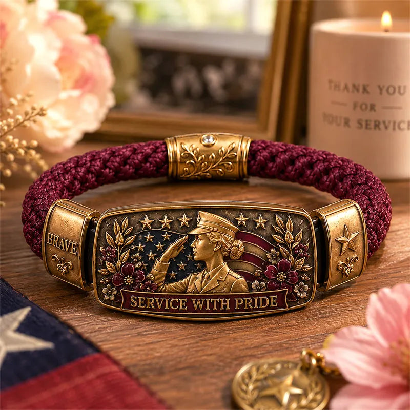 🔥🎁Empowered Service Women's Veteran Bracelet Collection | Patriotic Braided Cord Keepsake