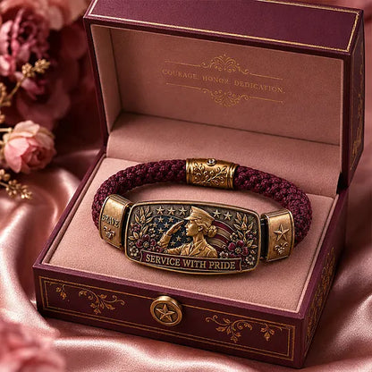 🔥🎁Empowered Service Women's Veteran Bracelet Collection | Patriotic Braided Cord Keepsake
