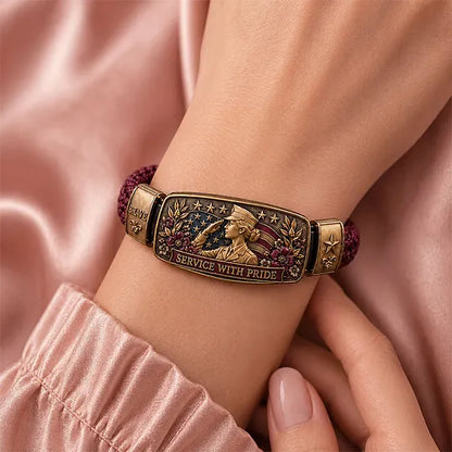 🔥🎁Empowered Service Women's Veteran Bracelet Collection | Patriotic Braided Cord Keepsake