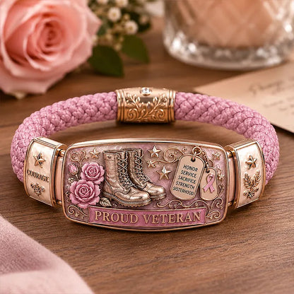 🔥🎁Empowered Service Women's Veteran Bracelet Collection | Patriotic Braided Cord Keepsake