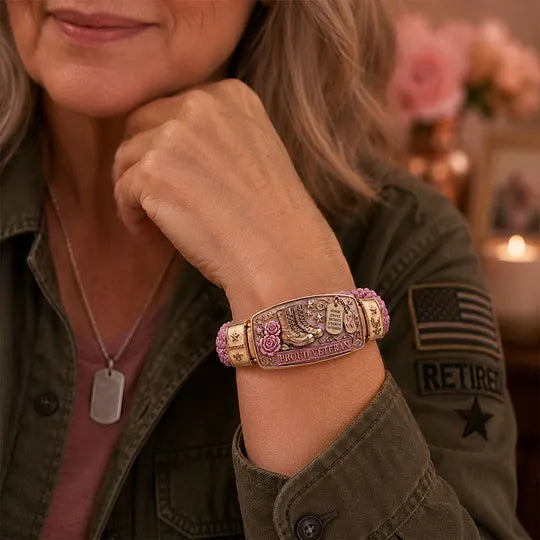 🔥🎁Empowered Service Women's Veteran Bracelet Collection | Patriotic Braided Cord Keepsake