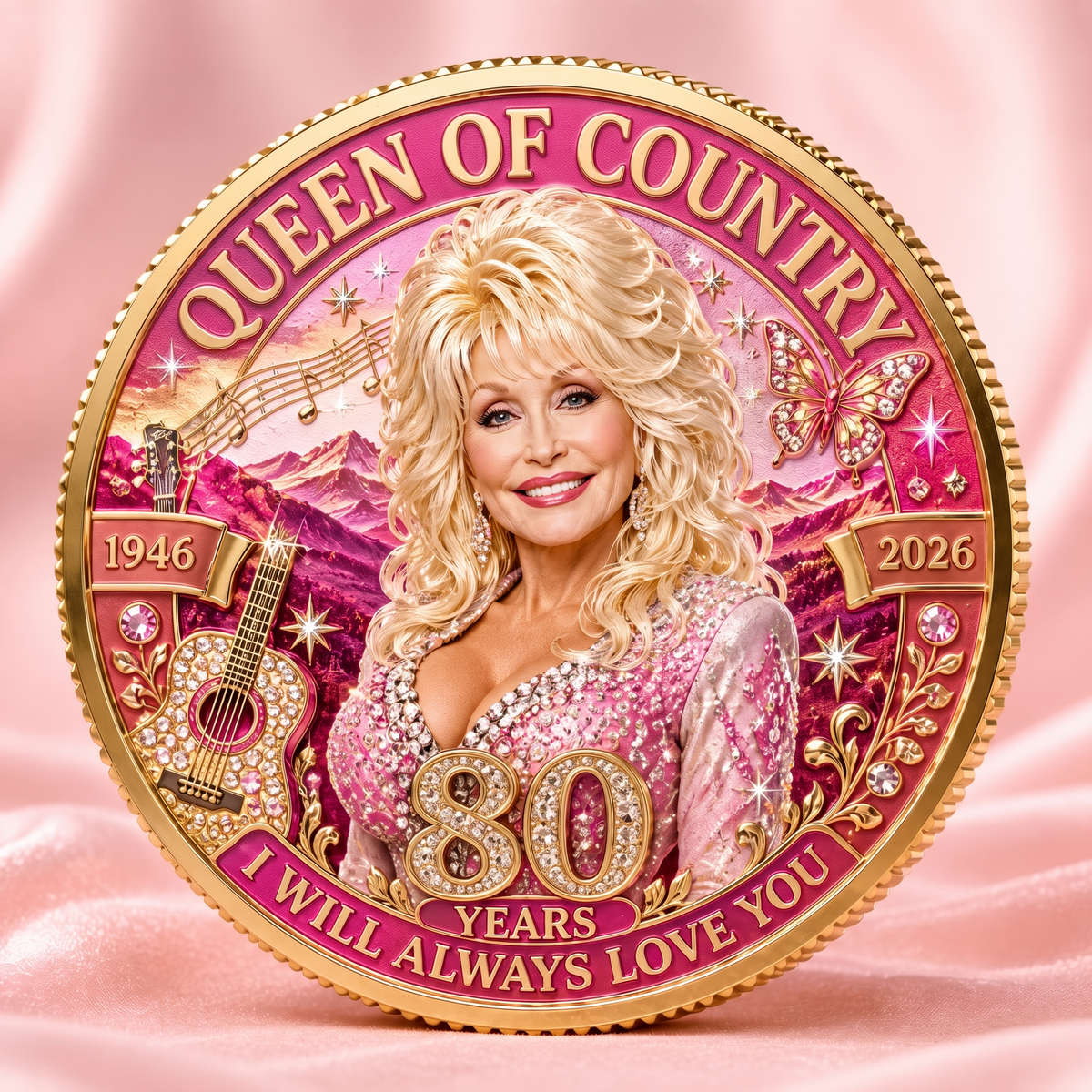 Dolly Parton 80th Anniversary I Will Always Love You Commemorative Coin