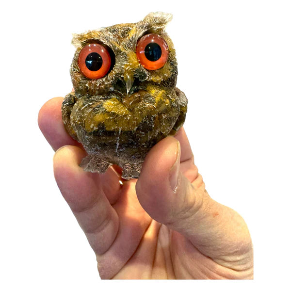 🦉✨ Natural Amethyst Crystal Owl Handmade Appalachian Workshop Piece