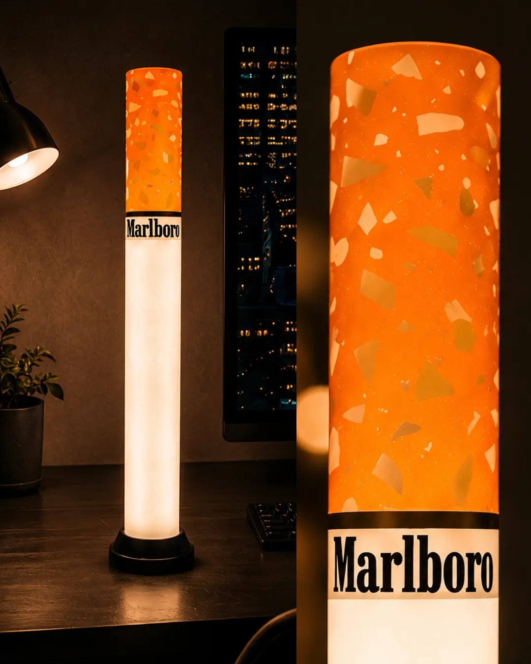 🚬 Cigarette Tube Shaped Style Floor Lamp | Retro Industrial Novelty Ambient Light