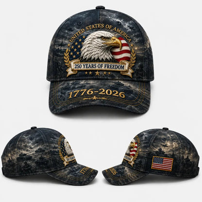✨2026 Architecturm®250 Years of Freedom Eagle Cap | Embroidered Patriotic Vintage Baseball Hat – 1776–2026 American Tribute Edition