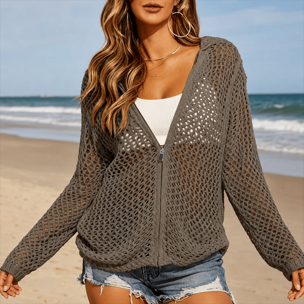 🔥LAST DAY 50% OFF - Women's Crochet Lightweight Cardigan Zip Up