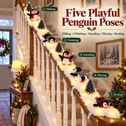 🔥Last Day 50% OFF - 🔥Playful Penguin Snowy Stair Railing Decor