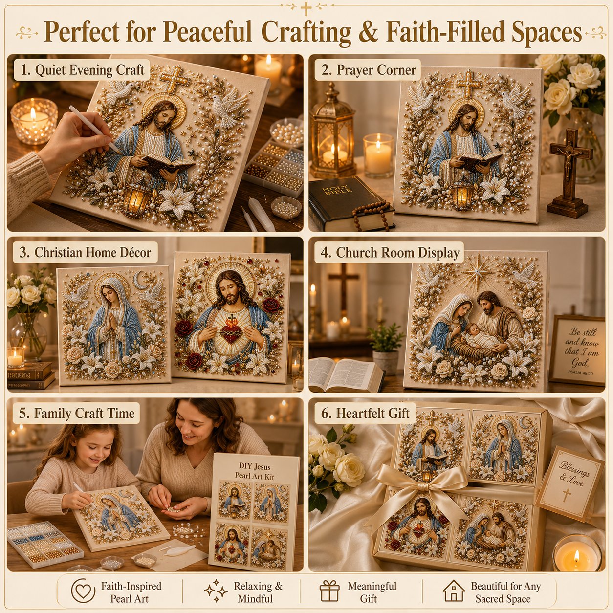 🔥 Last Day 49% OFF – ✝️ DIY Jesus Pearl Art Kit | 3D Pearl-Style Christian Artwork for Prayer Corners & Faith Gifts