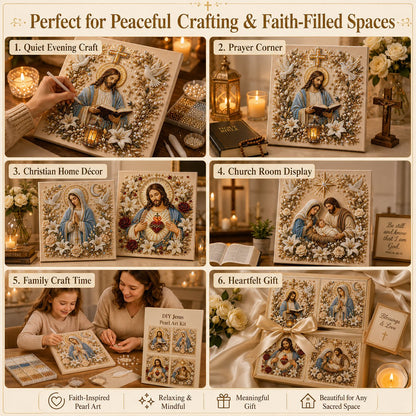 🔥 Last Day 49% OFF – ✝️ DIY Jesus Pearl Art Kit | 3D Pearl-Style Christian Artwork for Prayer Corners & Faith Gifts
