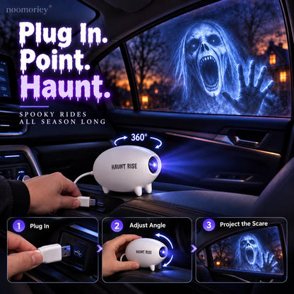 🎃 Halloween-Fensterprojektor ✨ 16 gruselige Filme – USB-betriebene Festtagsdekoration