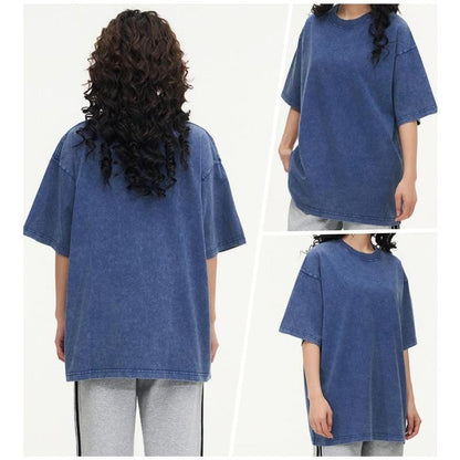 ⚡Hot Sales🔥Oversized Tshirts for Men Gym Vintage Heavyweight T Shirts Cotton Workout Acid Wash Baggy Tees