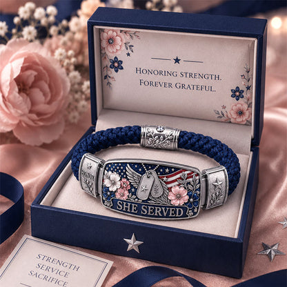 🔥🎁Empowered Service Women's Veteran Bracelet Collection | Patriotic Braided Cord Keepsake