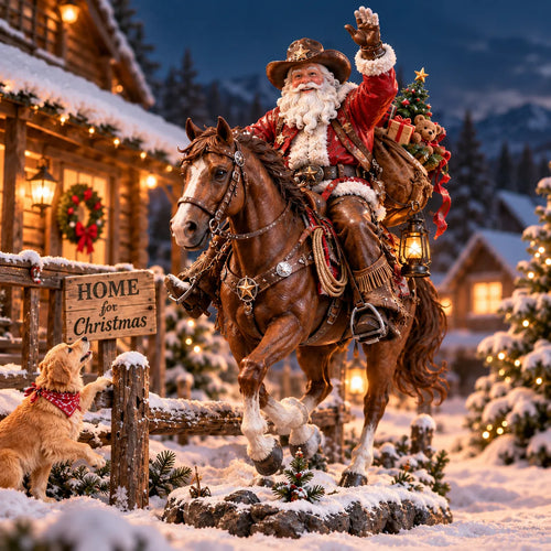 🔥Last Day 50% OFF🎄🤠 The Old West Cowboy Santa – A Homeward Christmas Keepsake