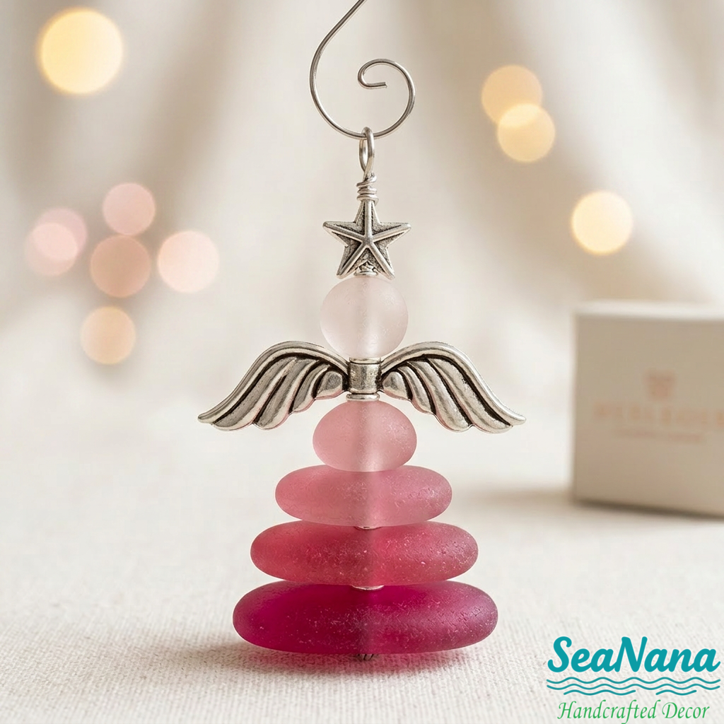 🧚Handmade Sea Glass Angel Hanging Ornament