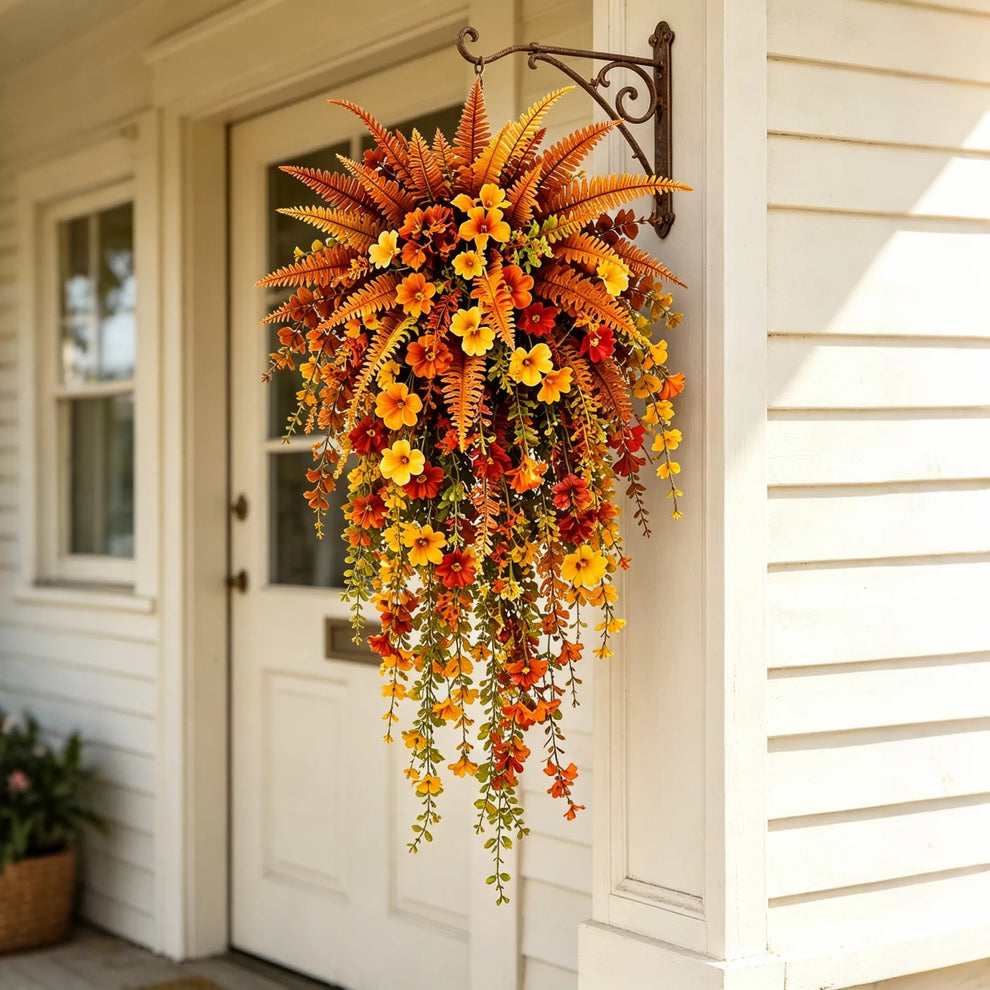🔥Last Day 50% OFF – 🍂 Artificial Fern for Autumn Outdoor Decor– Autumn Porch & Door Decoration