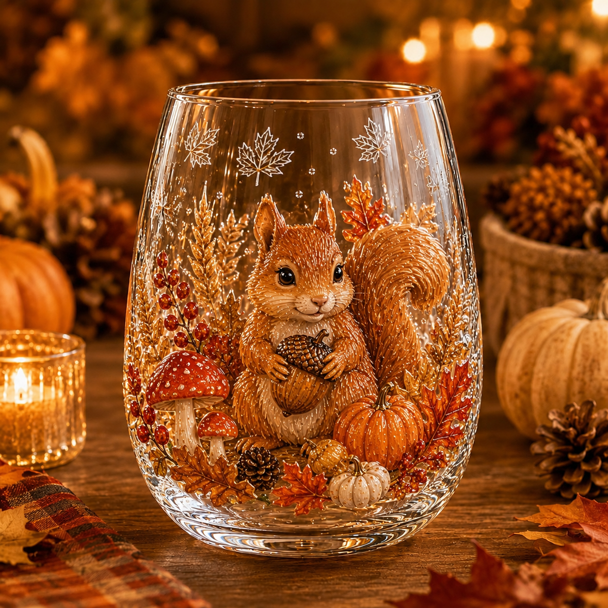 🍂Autumn Harvest 3D Glass Cup Gift Set – 6 Festive Designs