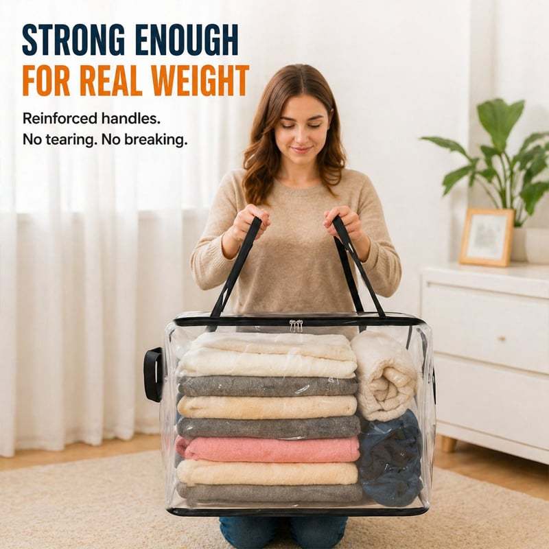 🔥Last Day 50% OFF-📦️Large Dustproof Storage Box with Handle📦️