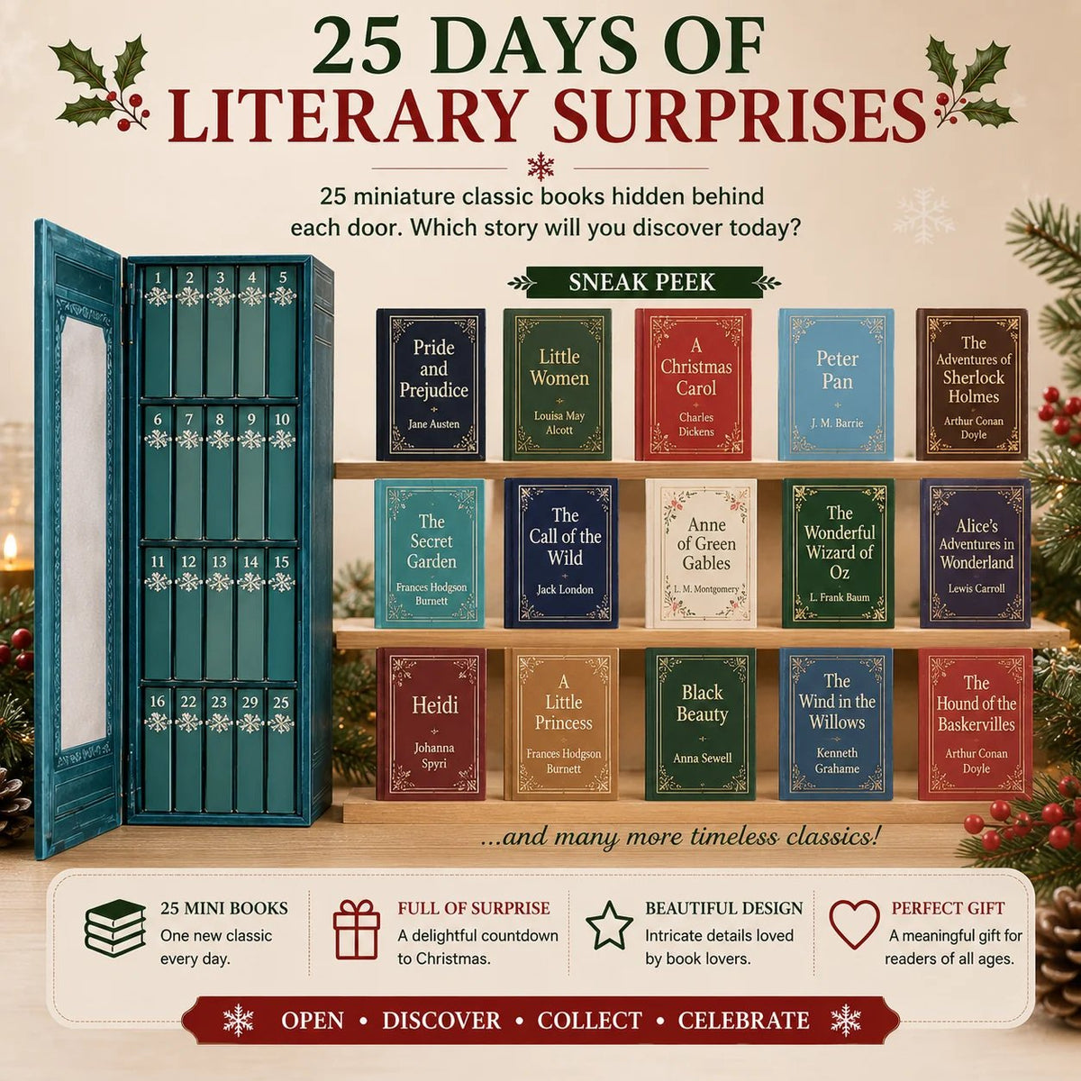 Last Day 49% OFF – 📚 25-Day Mini Book Advent Calendar – A Book Lover's Christmas Countdown
