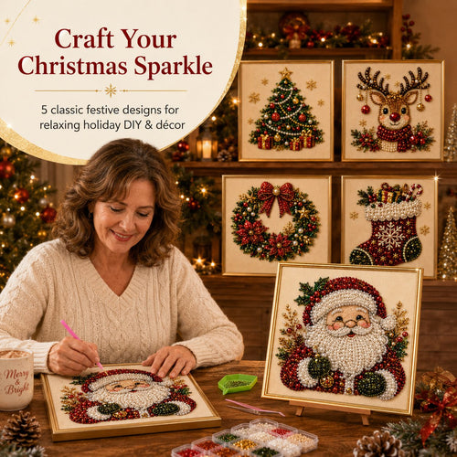 🎄LAST DAY 49% OFF – DIY Christmas Pearl Diamond Painting Art Kit With Frame