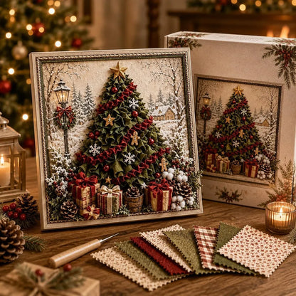 🖼️3D Christmas Fabric Poke Art Kit