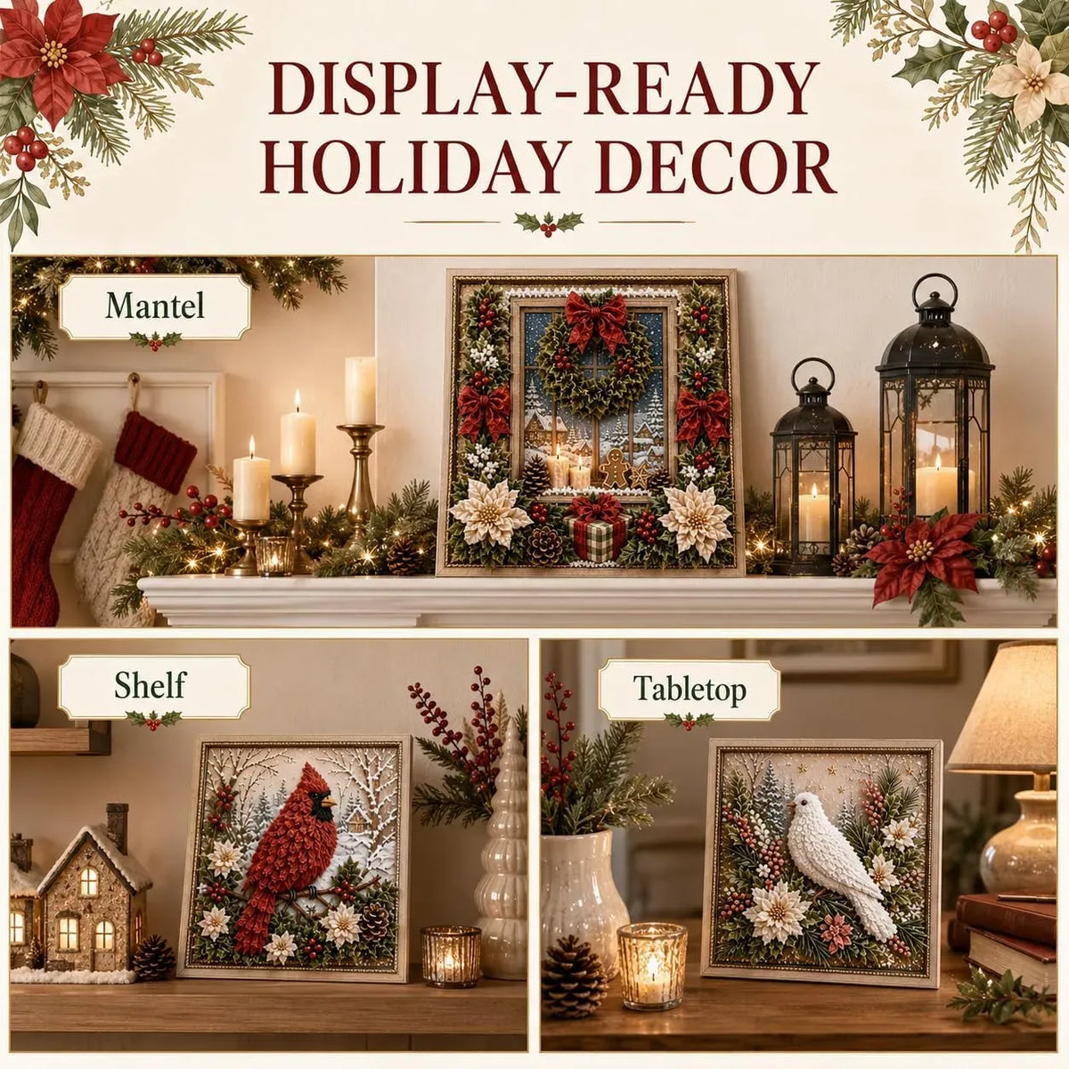 🖼️3D Christmas Fabric Poke Art Kit