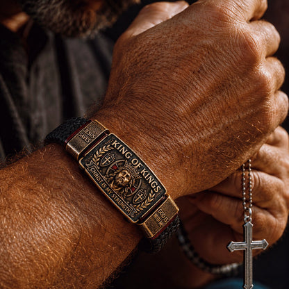 🔥LAST DAY 50% OFF ✝️CHRIST IS MY STRENGTH: Father’s Day Faith Bracelet, Daily Spiritual Reminder for Christian Dads