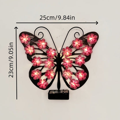 Solar Lights Outdoor Metal Butterfly Wall Decor