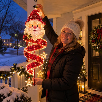 ⏳ Last Day 49% OFF – 🎄Christmas Magic Spiral™ Hanging LED Light Collection