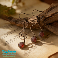 Red Music Earrings