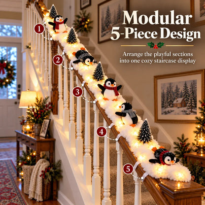 🔥Last Day 50% OFF - 🔥Playful Penguin Snowy Stair Railing Decor
